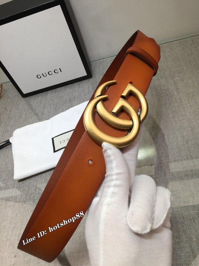 Gucci男士經典皮帶 古奇雙G低腰高腰穿戴腰帶  jjp1767